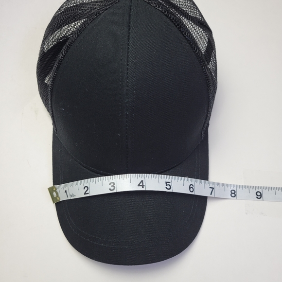 Pony Tail Black Trucker Hat Ball Cap - Picture 9 of 9